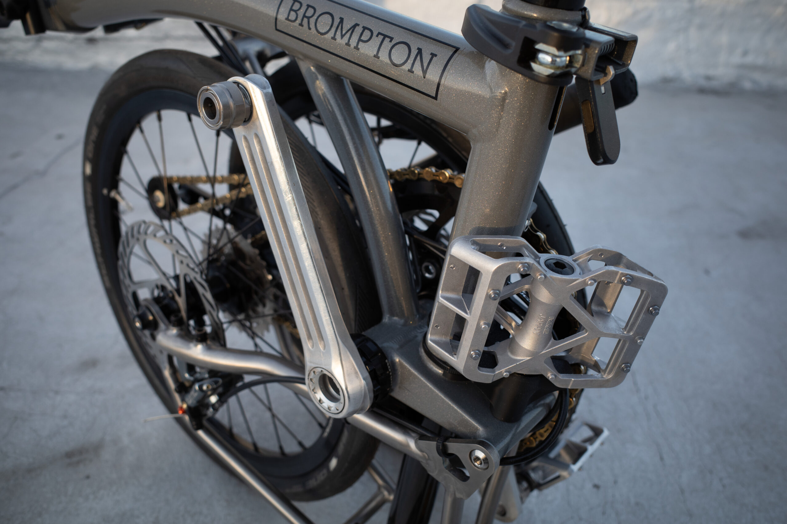 Brompton Folded, Pedal Mounted Brompton Folded, Pedal Mounted